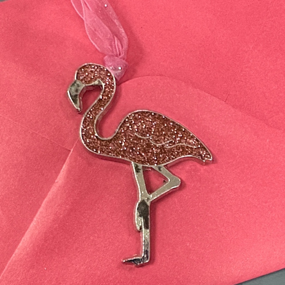 Gloria Duchin 2007 silver tone Flamingo Ornament